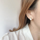 white stone pierce & earring