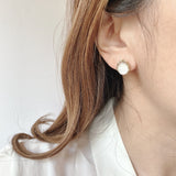 white stone pierce & earring