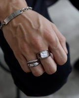 white square shell ring