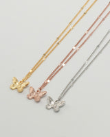 shiny butterfly necklace