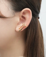 asymmetry ribbon ear cuff