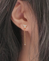 butterfly chain magnetic earring