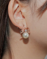 ribbon pearl earring