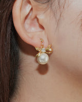 ribbon pearl earring