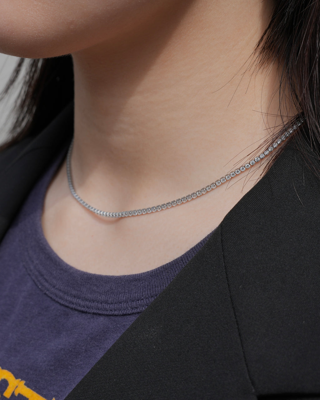 clear strand stainless necklace (stainless steel) – beller