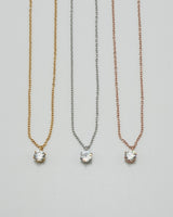 solitaire drop stainless necklace (stainless steel)