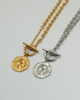 coin toggle stainless necklace