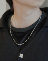 rectangular chain stainless necklace (stainless steel)