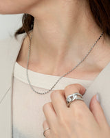 Oval Rice Chain Necklace(stainless steel)