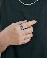 Double Line Knot Silver Ring(stainless steel)