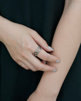Double Line Knot Silver Ring(stainless steel)