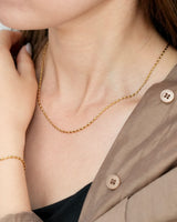 Oval Rice Chain Necklace(stainless steel)