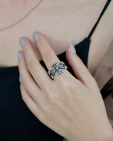 Gothic Cross Motif Silver Ring(stainless steel)
