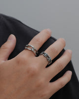Double Line Knot Silver Ring(stainless steel)