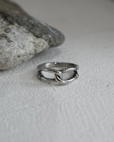 Double Line Knot Silver Ring(stainless steel)