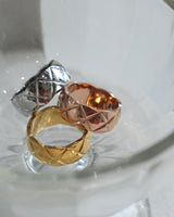 Quilted Pattern Wide Ring(stainless steel)