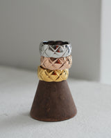 Quilted Pattern Wide Ring(stainless steel)