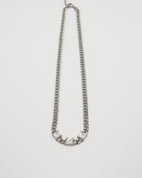 square stone curb chain necklace(stainless steel)