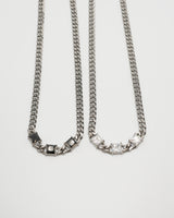 square stone curb chain necklace(stainless steel)