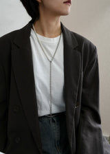 pearl × ball long necklace