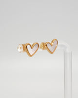 heart shell stud pierce(stainless steel)
