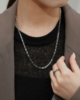 rectangular chain stainless necklace (stainless steel)