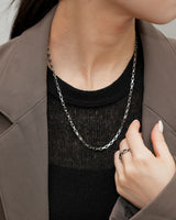 rectangular chain stainless necklace (stainless steel)