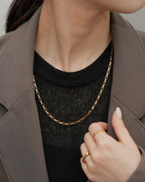 rectangular chain stainless necklace (stainless steel)