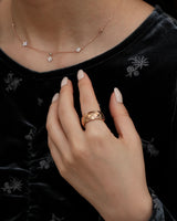 quilted pattern wide ring(stainless steel)