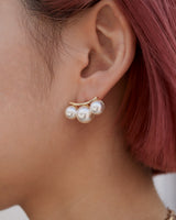 3pearl curve pierce & earring