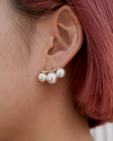 3pearl curve pierce & earring