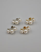 3pearl curve pierce & earring