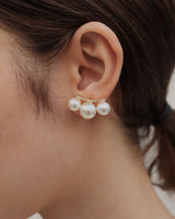 3pearl curve pierce & earring