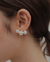 3pearl curve pierce & earring