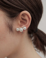 3pearl curve pierce & earring