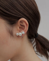 3pearl curve pierce & earring