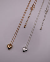 shiny heart long necklace