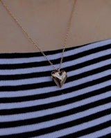 shiny heart long necklace