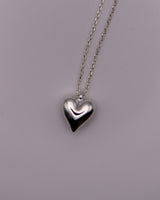 shiny heart long necklace