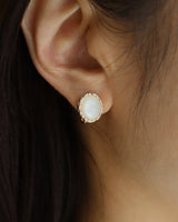 white stone pierce & earring