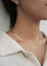 flat snake stainless necklace