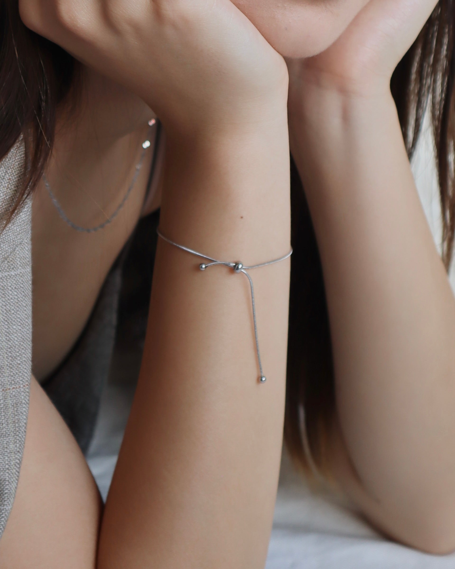ribbon snake stainless bracelet - beller