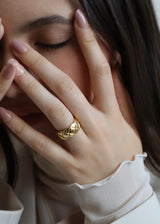 Quilted Pattern Wide Ring(stainless steel)