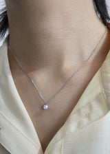 solitaire drop stainless necklace (stainless steel)
