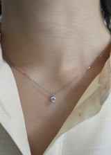 solitaire drop stainless necklace (stainless steel)