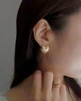 matte heart pierce & earring