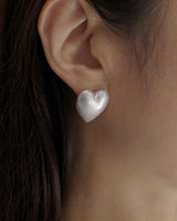 matte heart pierce & earring