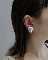matte heart pierce & earring