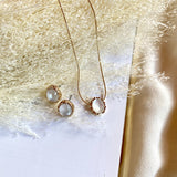 white stone pierce & earring