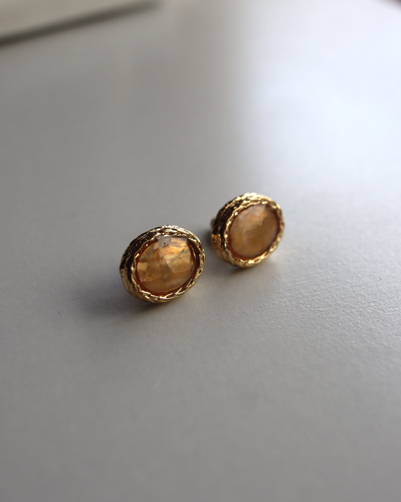 jewel stone pierce & earring
